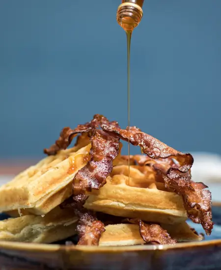 Best Restaurant for Breakfasts Kilkenny - Syrup on Waffles and Bacon