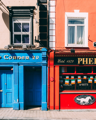 Best Pubs in Kilkenny - Pub Facades on a City Street